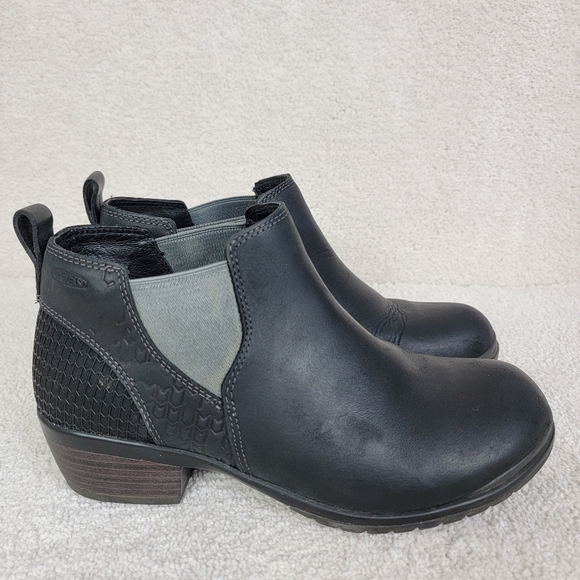 KEEN Women's Black Morrison Chelsea Stacked Heel Ankle Bootie Sz 8 - Picture 1 of 16